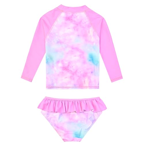 Image of QPANCY Girls Rash Guard Swimwear Swimsuit Bathing Suits UPF 50+ Sun Protection