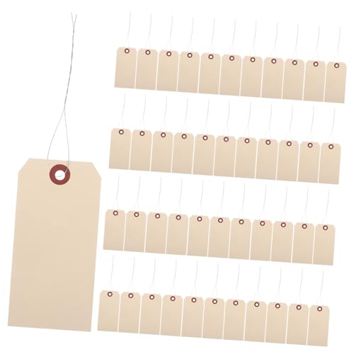 WEKAMOS 50個価格タグ マニラ タグ 鉄線付きブランクタグ 耐久性 便利なラベリングシステム メール便用 収納用