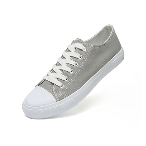 Image of Canvas Shoes for Women, Women's Fashion Sneakers | Casual Low Top, Lace Up, Rubber Sole, Canvas Upper, Cushioned Insole