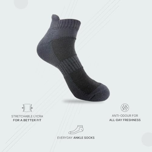 Image of PRASTHAN Sports Unisex Nylon Cotton Ankle Length Socks Made With Breathable Anti Odour & Moisture Absorbent Combed Cotton with a Extra Durable.