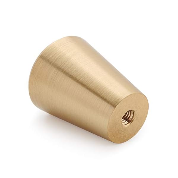 DOKOT 10 Stück Solide Messing Schrankknöpfe Schubladenknöpfe Kupfer Dekorative Möbelknöpfe Möbelgriff Gold Kegel 20mm – Bild 4