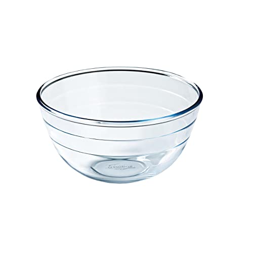 Pyrex O'Cuisine Kitchen Glass Round Mixing Bowl Microwave Safe 24cm 3.0 Litre (Pack of 2)
