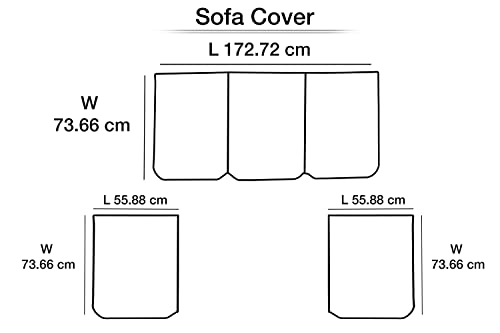Image of The Furnishing Tree Cotton Floral Knitted Pattern 10 Pieces 5 Seater Sofa Cover Set White