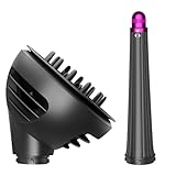 PUREGUST Wave Curl Diffuser Black and 0.78in-1.4in Conical Long Barrels Attachment for Dyson Airwrap to Enhance Curl Definition and Control Wavy Hairstyles