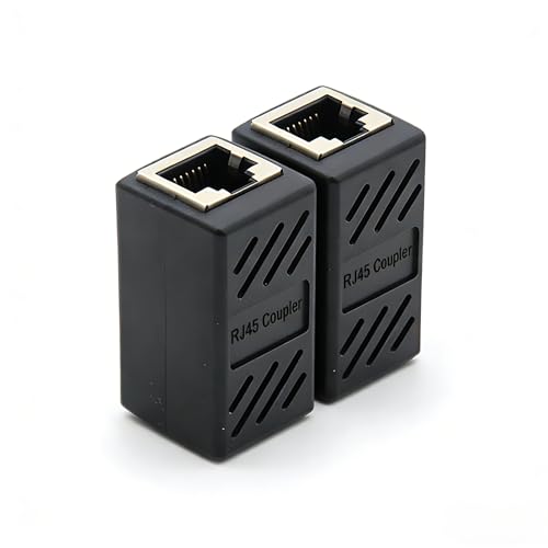 RHINORO (Pack of 2) RJ45 Ethernet Network Lan Cable Female F Joiner Coupler Connector Adapter Extender CAT6 CAT5e CAT5
