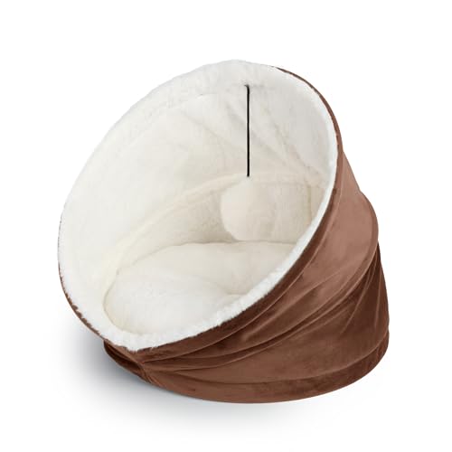 Coleção Cozy Cat House da Sherry Kline pet disponível em 5 cores de veludo com sherpa natural e bola