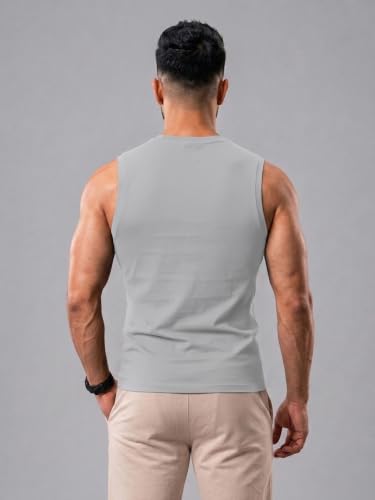 Image of CHKOKKO Gym Sleeveless T Shirt for Men Workout Compression Tanktop Sando Cut Sleeves Tees Gym Vest for Man Athletic Dry Fit for Sports Fitness & Exercise