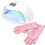 SUNUV SUN5 UV Light for Nails, UV Gloves Pink, User Friendly UV Lamp Light for Nails for Gel Nails, Compatible with All Gel Types