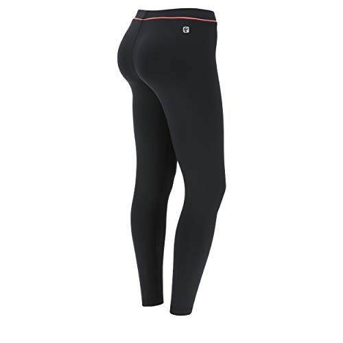 FREDDY Leggings Fitness Neri con Dettaglio a