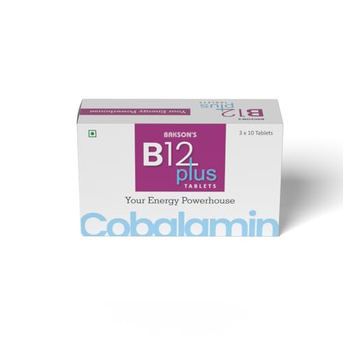 Image of Bakson's B12 Plus Tablet, 30 Tablets, 3 x 10 Tablets Pack