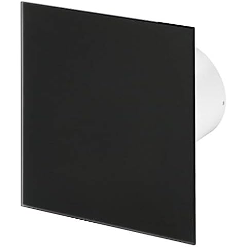 Awenta 100mm Timer Extractor Fan Matte Black Glass Front Panel TRAX Wall Ceiling Ventilation Cover