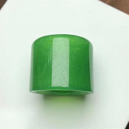 Natural Green Jade Thumb Rings Men Women Jewelry Real Emerald Jadeite Jades Stone Wide Thumbring (Gem Color : 22mm)4