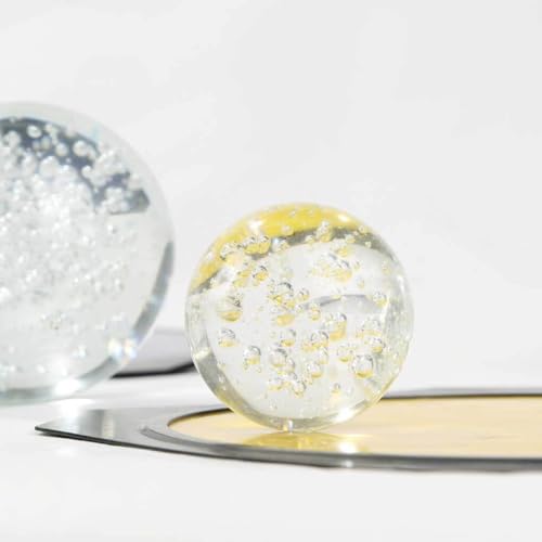 Yixannx Fontana Di Acqua Di Vetro Trasparente Con Palla Crepa Decorazione Fai-Da-Te Serbatoio Pesce Bonsai Accessori Per Ornamenti Per La Casa, Palline A Bolle Da 5 Cm - 6