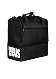 Borsa Maxi per Zeus Sport Spazioso Scomparto Principale Relax Allenamento Fitness Palestra Borsone Borse Borsoni Attrezzatura Sportiva Calcio Calcetto Fondo Rigido (Nero, H 52 x L 52 x P 36 cm)