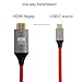 HangTon USB-C auf HDMI Kabel 4K 60p für Laptop Telefon Tablet zu HD TV Monitor Projektor Display, für iPhone 15/16, MacBook Pro/Air, Galaxy S24, Dell, Rot Geflochten, 91 cm