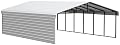 Arrow Carports Galvanized Steel Carport, with 1-Sided Enclosure, Compact Car Metal Carport Kit, 20' x 29' x 9", Eggshell