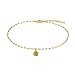 Amor Fußkette 925 Sterling Silber Damen Sommerschmuck, 22+3 cm, Gold, Rose, Kommt in Schmuck Geschenk Box, 2034141