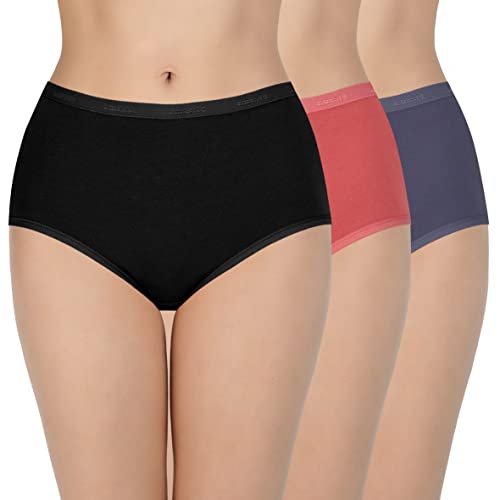 Image of Amante Solid Cotton Full Brief Panty Pack(Pack of 3)