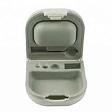 Hearing Aid Case with Cleaning Brush Battery Storage Slot Hard Small 0.59