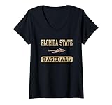 Womens Florida State Seminoles Baseball Officially Licensed V-Neck T-Shirt