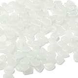 Oubest Glow in The Dark Pebbles/Glow Stones/Glowing Rocks Blue Decor for Garden/Fish Tank/Aquarium/Walkway/Driveway/Plant Pots/Bonsai (100, White)