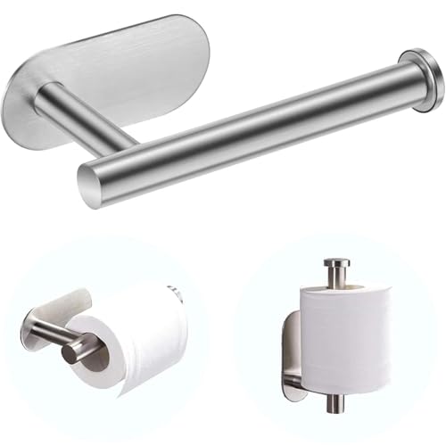 KIRZAX 1PCS Portarrollos de Papel Higiénico Autoadhesivo,Soporte Papel Higienico Adhesivo Sin Taladro,Impermeable,Muy Adecuado para Baño, Cocina, Lavadero