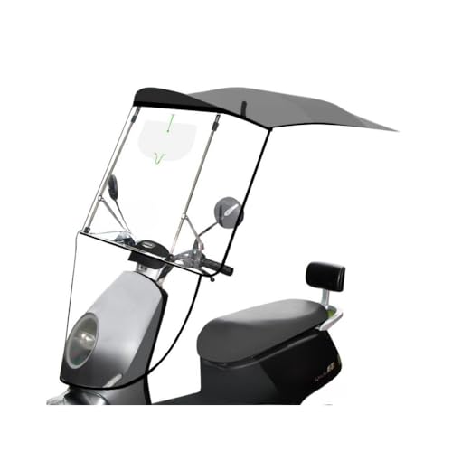 電動バイクレインカバー、バイクルーフ、バイクレインカバー、折りたたみ式、収納簡単、電気自動車、防雨、防風、防雨、サンシェード、UVカット、防寒、雨水浸入防止、サイドパネル付き、耐久性、透明、フロントガラス、スクーター、複数のモデルと互換性があり、防水性があ