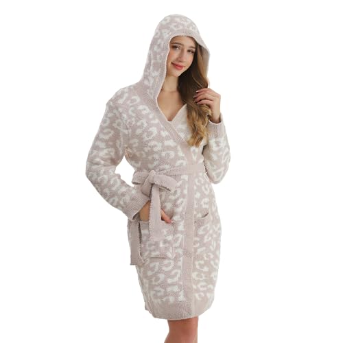 bearberry Cozy Robe Lightweight Soft Plush Bathrobe with Pockets for Women