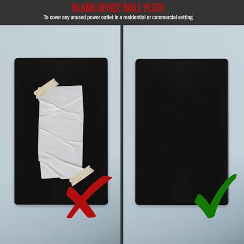 Image of MX Blank Dummy Cover Plate, 1 Module 11.5x45 mm Modular Socket Faceplate, Black Wall Cover, Pack of 2 for Electrical and AV Installations