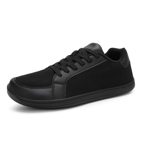 Treer Zapatillas Barefoot Mujer Hombre, Verano Zapatillas Minimalistas Barefoot Casual Zapatos de Trail, 35-45 EU Casual Running Pies Anchos Calzado Zapatos (Negro 1,37)