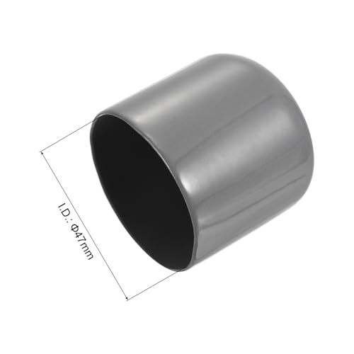 Image of uxcell 4pcs Rubber End Caps 47mm ID Vinyl Round End Cap Cover Screw Thread Protectors Dark Grey, 40mm Height