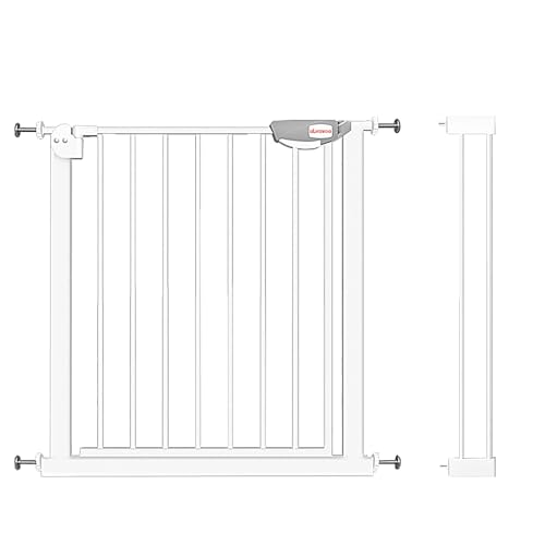 UBRAVOO Babygitter für Türen und Treppen, Höhe 100 cm, Sicherheits-Haustiergitter, Spannungstyp, automatische Schließung, hohe Ausführung, dreifache Verriegelung, offen (Breite: 85-94 cm) Weiß