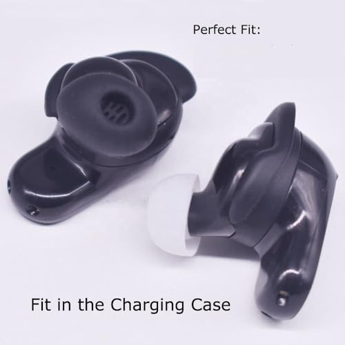 Image of REDWIND Replacement Earphone Silicone Rubber Eartips 3-Size for Realme Boat JBL Oppo Vivo Samsung One Plus Wired & Bluetooth Neackband Earpads(Inner Hole 3.8mm-4.8mm 6-Pair) (Jali 3-Pair - White)