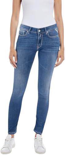 Replay Damen Jeans Luzien Skinny-Fit, Medium Blue 009 (Blau), 29W / 32L