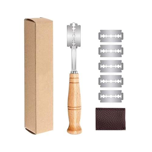 Bread Lame Scoring Blade Sourdough Starter Kit Dough Cutter Bakers Knife Sour Scorer Tool Baking Making Accessories Tools Handmade Blades Slashing Wood Handle Wire for Slicers Saw Razor Loaf Slicer