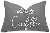 EURASIA DECOR Lets Cuddle Embroidered Decorative Lumbar Accent Throw Pillow Cover - Master Bedroom,...