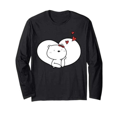 Oso de Peluche con corazón Divertido diseño Unisex para Hombres y Mujeres Manga Larga
