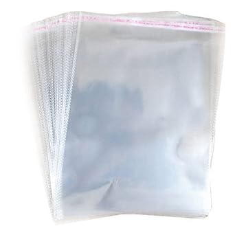 Self Seal Plastic Adhesive Garment Bags, Cristal Clear polythene Pouches for Packing Saree and Other Clothes (14x18, 50)