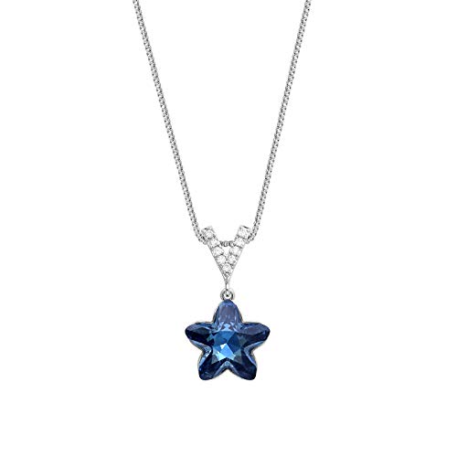 Collar de cristal para mujer cadena corta de clavícula colgante