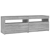 Natulvd Gaming TV Cabinet LED TV Stand for 55 inch TV, Entertainment Center, 120 cm Modern Television Stands TV Console Table for Living Room with LED - Grey Oak - Image 1