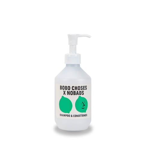 BOBO CHOSES x NOBADS Shampoo &amp; Conditioner – 97% Plant Based Gentle Moisturizing Hair Care, Paraben Free, Korean Clean Beauty