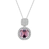 Collar con colgante de joyería 925, con collares rosas y blancos de 1,5 cm, plata de ley, circonita cúbica