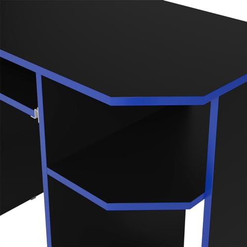 Mesa Gamer AMD para Computador - Escrivaninha Funcional e Estilosa (Preto/Azul)