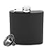 Piersiówka ， 6 uncji przenośna kolba biodra ze stali nierdzewnej Mężczyźni Mini Flagon Whisky Alkohol Hip Kolba z butelką kolby lej dla mężczyzn (Color : Black)