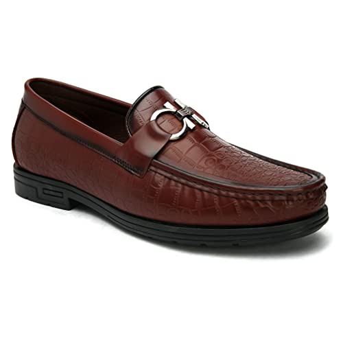 Image of San Frissco Men's Lightweight Horsebit Loafer Lightweight Woven Moccasins Formal, Casual Driving Shoes for Men /Synthetic Leather /Cushioned Footbed Designed for All Seasons