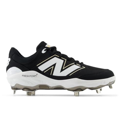 New Balance Men's Fresh Foam X 3000 V7 Baseball Shoe, Black/White, 7