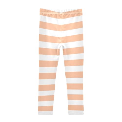 DOMIKING Peach Orange Girl's Leggings Pants Kids' Yoga Pants Stretchy Active Legging 4 Years2