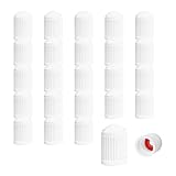 Ziciner 25 PCS Tire Valve Stem Caps, Plastic Car Tyre Valve Cap with O Rubber Seal, Dustproof Airtight Seal Wheel Stem Covers, Universal Auto Accessories for Cars, SUVs, Bicycles,Trucks (White)