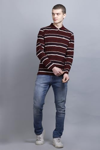 Image of Full Sleeve Polo T Shirt for Men Cotton with Pocket and Collar - Regular Fit Tshirt