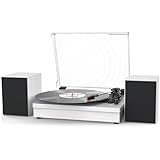 WOCKODER Record Player for Vinyl with Speakers, 3-Speed Vinyl Record Player with Dual Stereo Speakers Support Wireless Connection RCA Output Aux in USB Vintage Design Turntable, R612